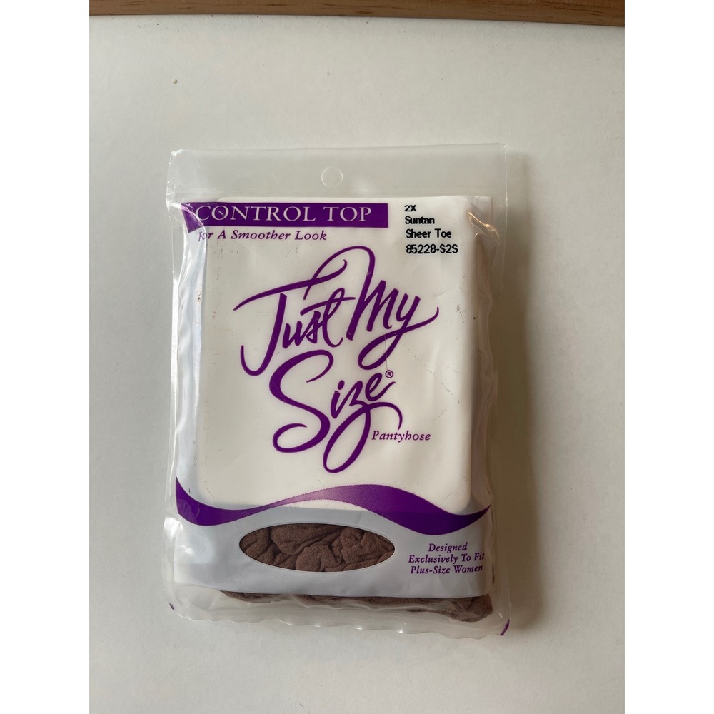 Vintage 1997 L'eggs Just My Size Control‎ Top Pantyhose 2x Suntan Sheer Toe New